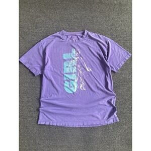 Girl Skateboards Tee Sz L Purple Graphic Logo Skate Shirt Vintage Style